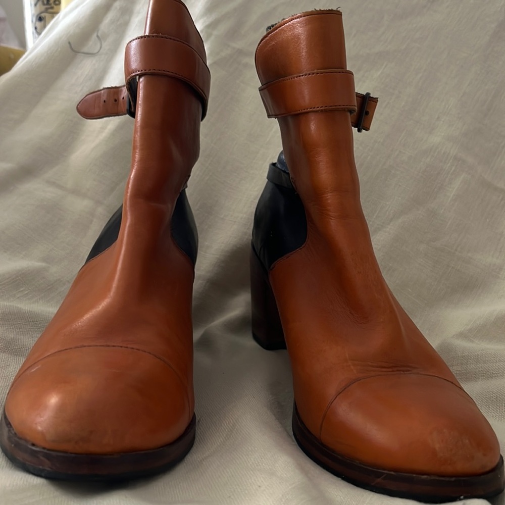 Samantha Pleet x Wolverine Bonny Boots Black/ Caramel Leather 8.5 EUC